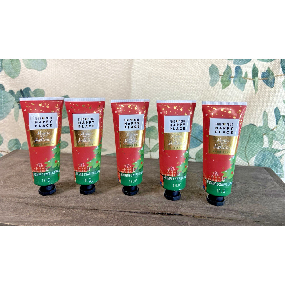5 Find Your Happy Place Hand Cream 1 Fl Oz. Nutmeg & Sweet Cream New, Sealed